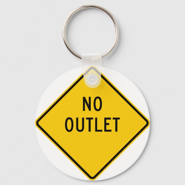No Outlet Highway Sign Key Ring (Front)