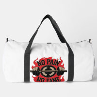 No Pain No Fame Retro Iron Sport Motivation Logo