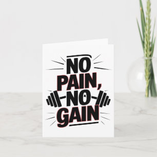 No Pain No Gain Gym Motivation Bodybuilding Quotes Card