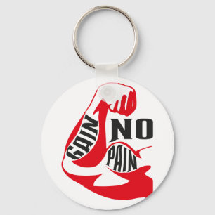 No pain no gain key ring