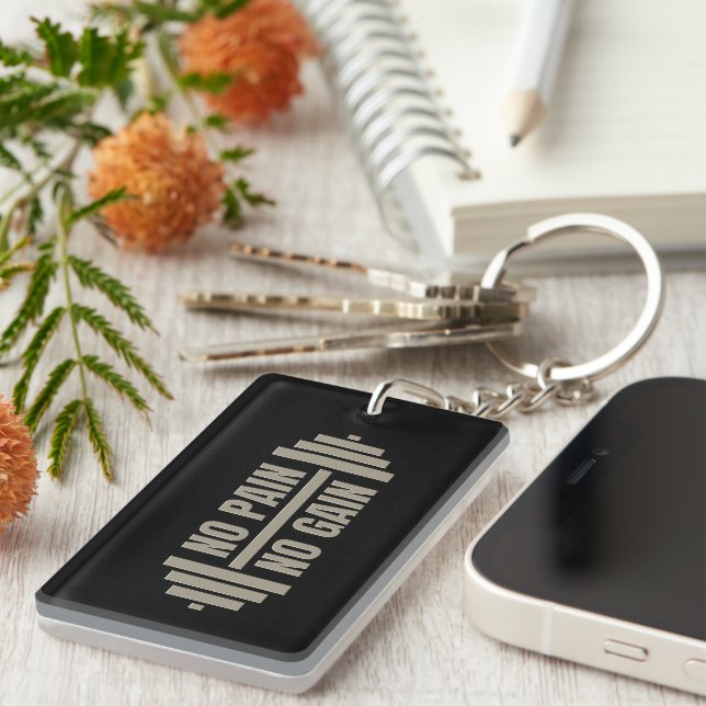No Pain No Gain Keychain (Front Right)