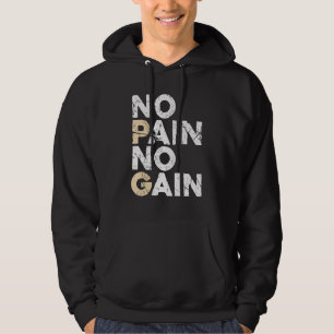 No Pain No Gain Men Women Bodybuilding Workout Fit Hoodie