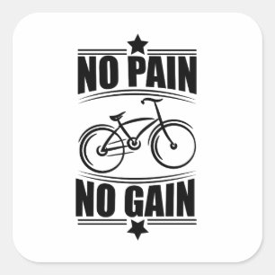 No pain no gain square sticker