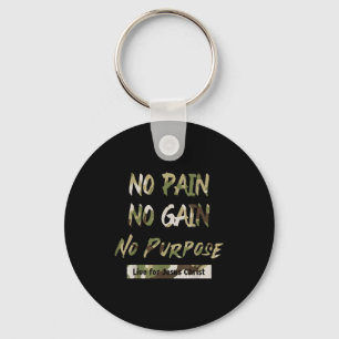 No Pain No Purse Live For Jesus Christian Redleg C Key Ring