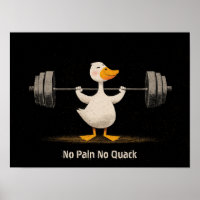 No Pain No Quack – Funny Gym Duck Art