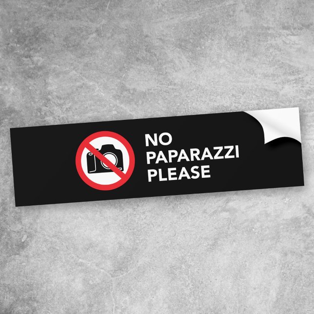 No Paparazzi Please - No Photography Bumper Sticker (Creator Uploaded)