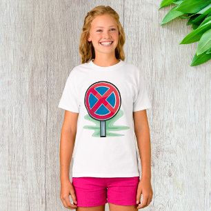 No Parking Road Sign Red Blue Traffic Symbol T-Shirt