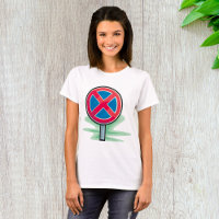 No Parking Road Sign Red Blue Traffic Symbol