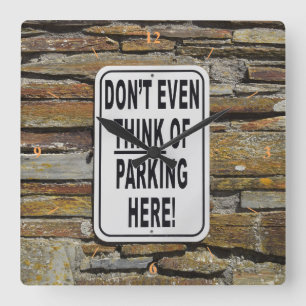 No Parking Square Wall Clock