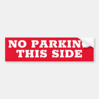 NO PARKING THIS SIDE sign/sticker