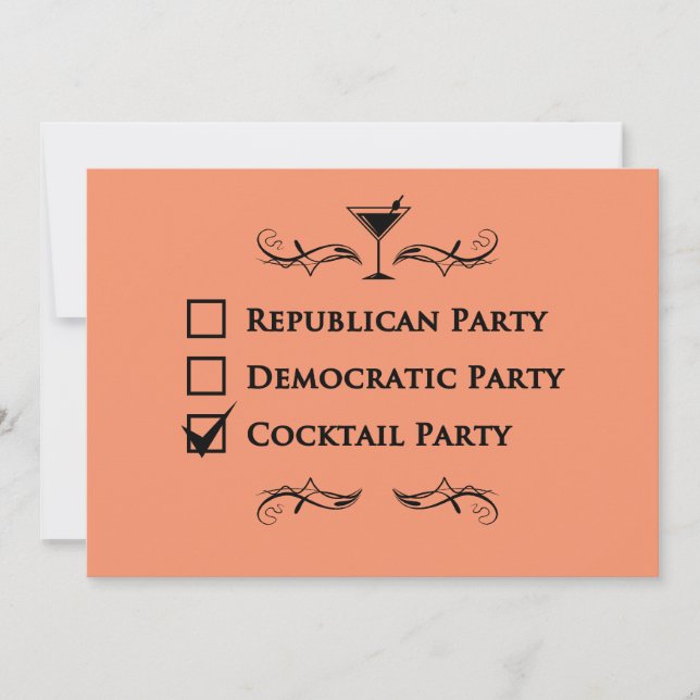 No party like a cocktail party! invitation (Front)