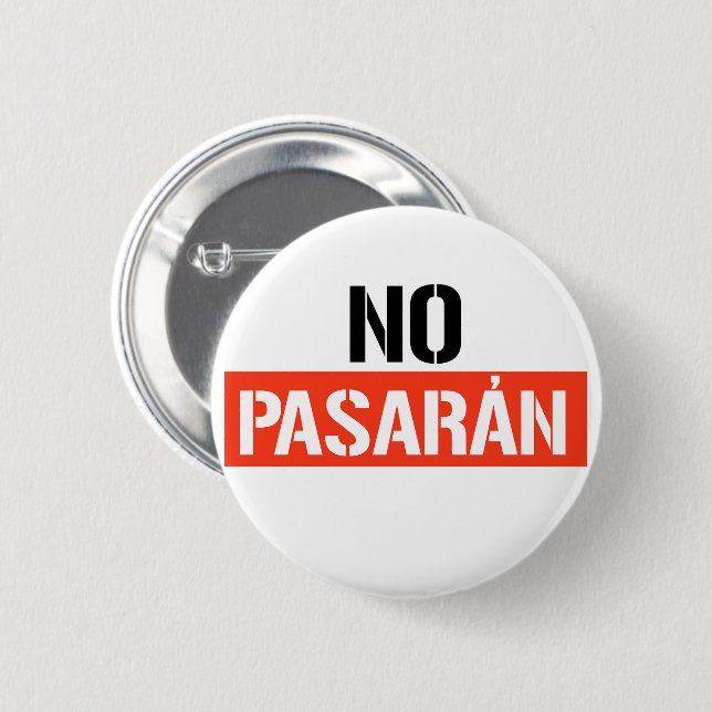 No Pasaran 6 Cm Round Badge (Front & Back)