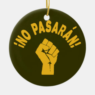 No Pasaran - They Shall Not Pass Ceramic Tree Decoration