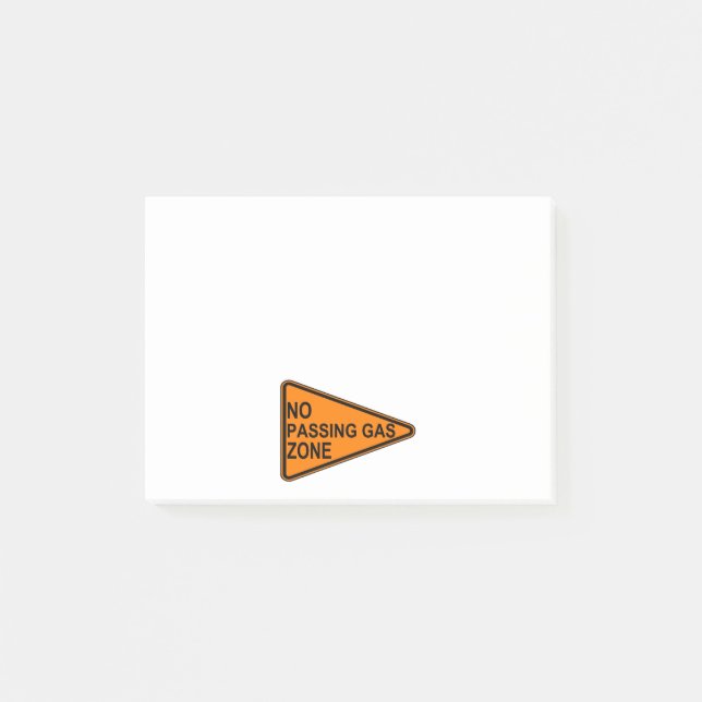 No Passing Gas Road Sign Post-it Notes (Front)