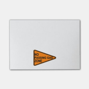 No Passing Gas Road Sign Post-it Notes