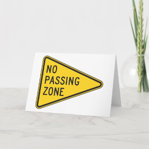 No Passing Zone Greeting Cards