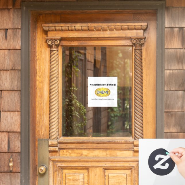 No Patient Left Behind Window Sticker w/ white BG (Home Door)