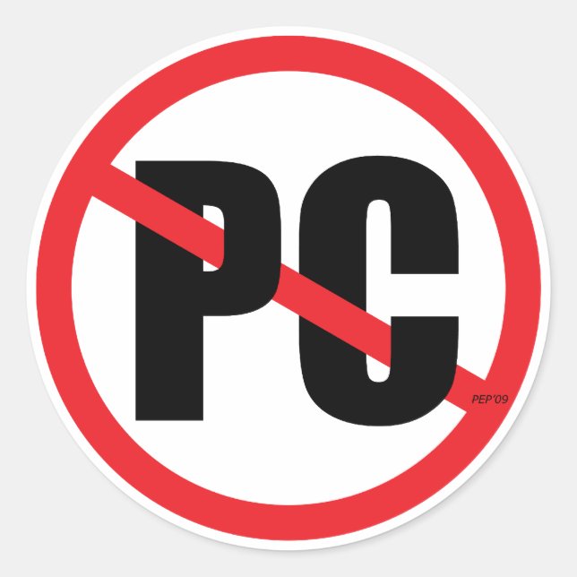 No PC Classic Round Sticker (Front)