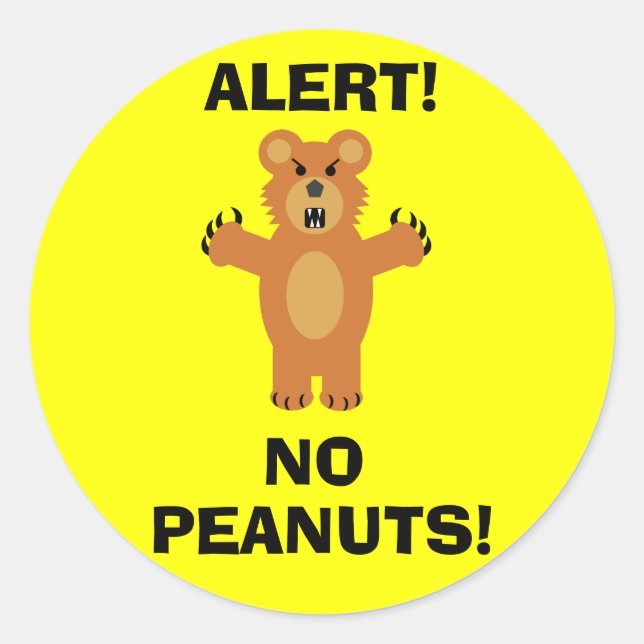 NO PEANUTS! CLASSIC ROUND STICKER (Front)
