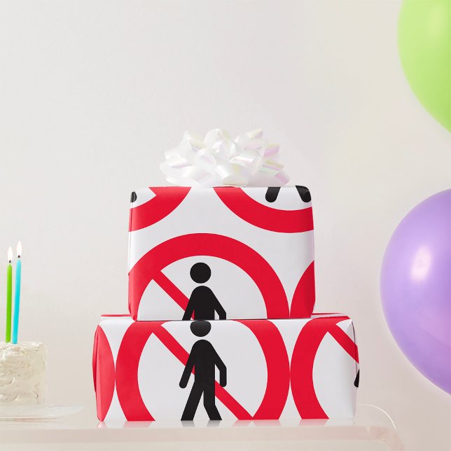 No Pedestrians Road Sign Wrapping Paper (Creator Uploaded)