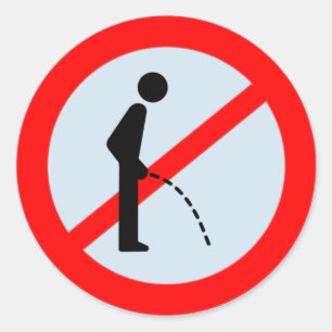 No Peeing in Public Classic Round Sticker
