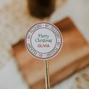 No Peeking Christmas Gift Classic Round Sticker
