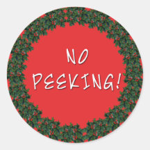 NO PEEKING Christmas Gift Stickers from Scarebaby