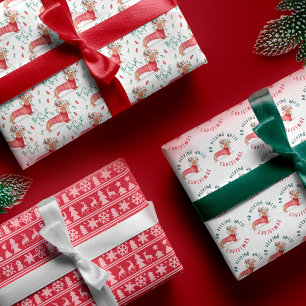 No Peeking Dachshund Dog Christmas Sweater Wrapping Paper Sheet
