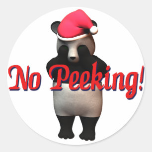 No Peeking Panda Bear! Sticker