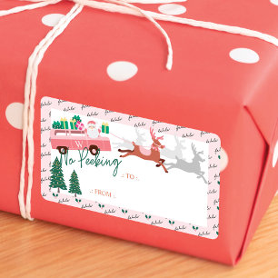 No Peeking Pink Retro Van & Reindeers