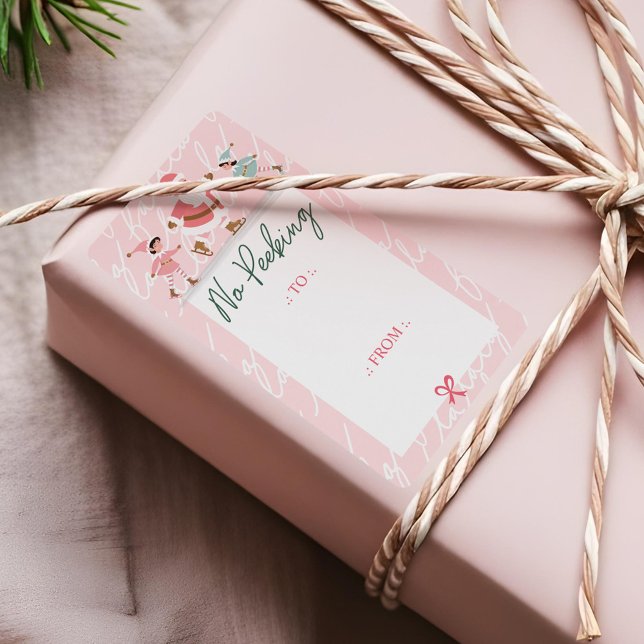 No Peeking Pink Santa & Elves Ice Skating Fa La  (No Peeking Pink Santa & Elves Ice Skating Fa La Label)