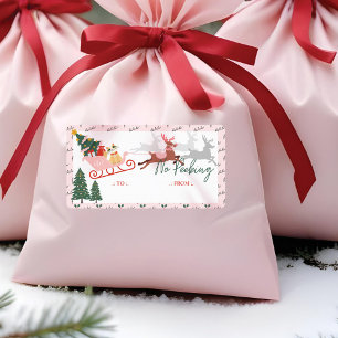 No Peeking Pink Santa's Sleigh & Reindeer To From