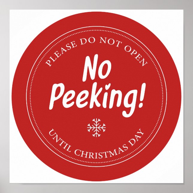 No Peeking! - Please Do Not Open Until Christmas  Poster (Front)