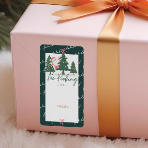 No Peeking Santa Claus Hiding, Christmas Tree Labe