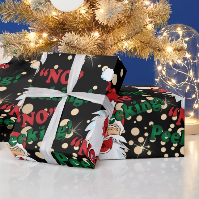 No Peeking - Santa Claus Wrapping Paper (Holidays)
