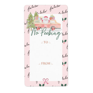 No Peeking Santa's Comin' To Town Pink Retro Van