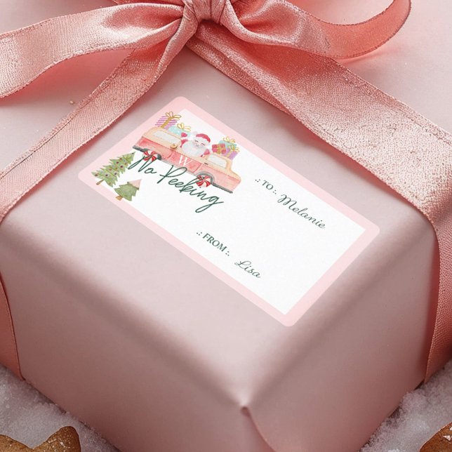 No Peeking Santa's Comin' To Town Pink Van Label (No Peeking Santa's Comin' To Town Pink Van Label)