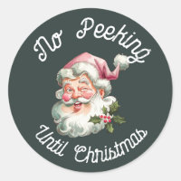 No peeking until Christmas fun pink Santa