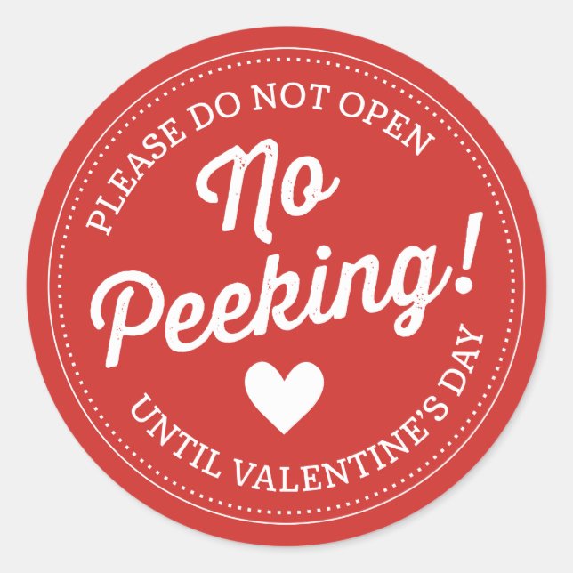 No Peeking! Valentine's Day Stickers (Front)
