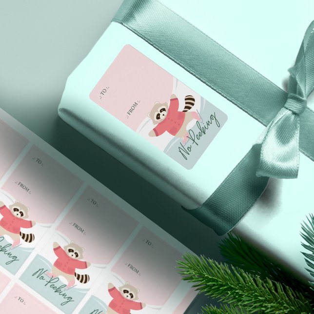 No Peeking Woodland Racoon Ice Skating To From (No Peeking Woodland Raccoon Ice Skating To From Label)