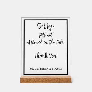 No Pets allowed Personlise Cafe saloon Business Acrylic Sign