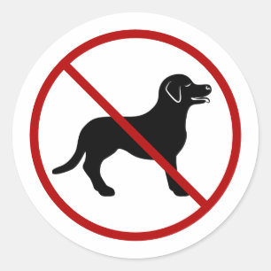 No Pets / Dogs Allowed Black Dog Silhouette Classic Round Sticker