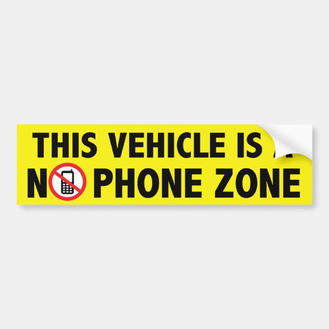 No Phone Zone Bumper Sticker (Front)