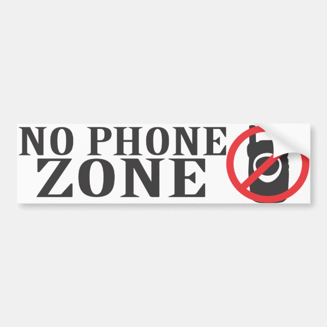 No Phone Zone Bumper Sticker (Front)