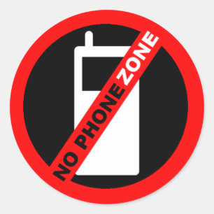 "No Phone Zone" Classic Round Sticker