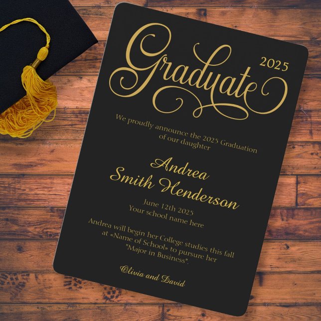 No Photo Elegant Typography Graduation Announcement (Creator Uploaded)