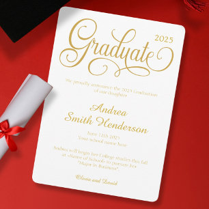 No Photo Elegant Typography Graduation Announcement