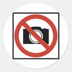 No Photography Highway Sign Classic Round Sticker