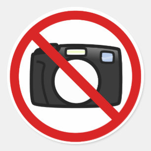 No photography, no cameras classic round sticker