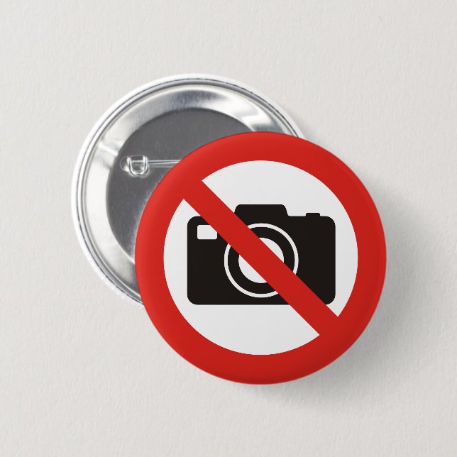No Photos Allowed 6 Cm Round Badge (Front & Back)